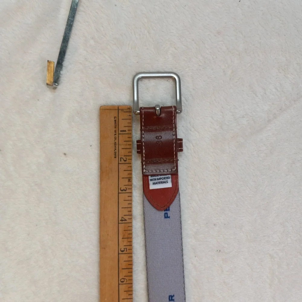Peter Millar Belt Size 36 THE PADJI GREAT CONDITION GREEN WITH BLUE AND GREY
